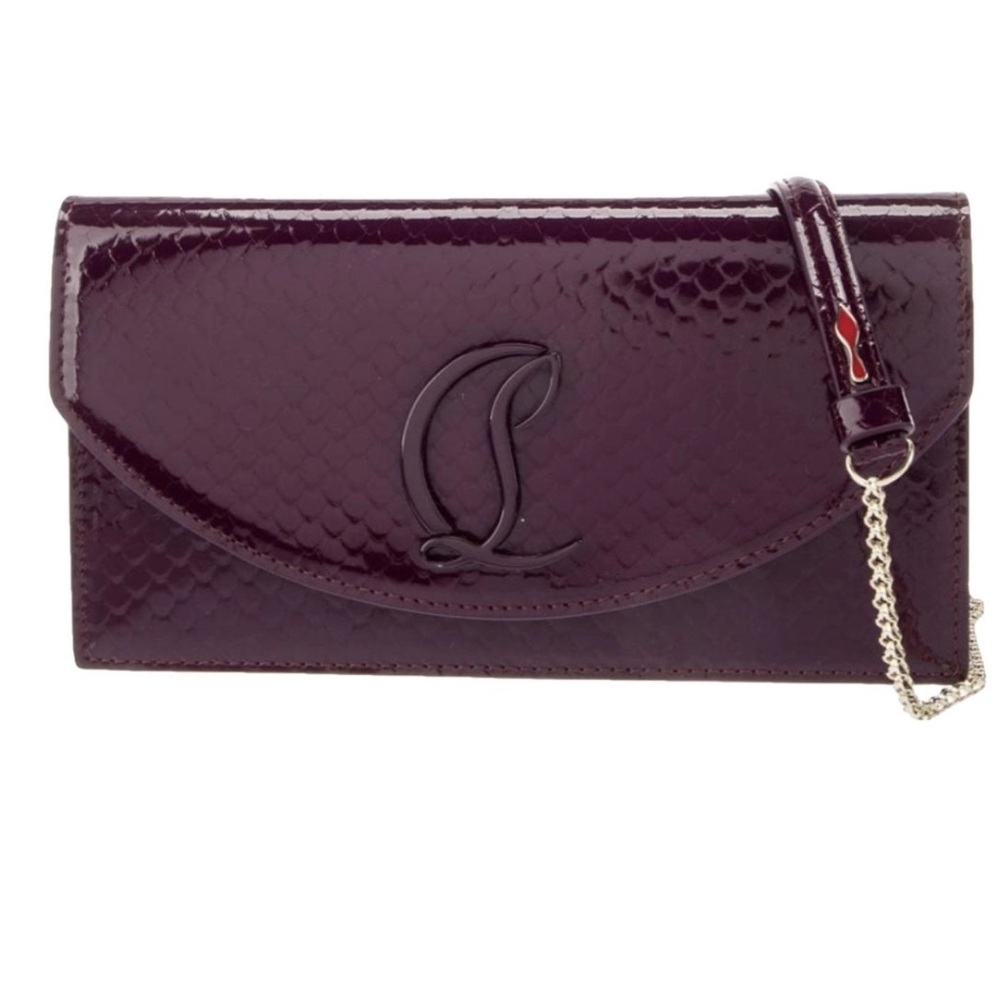 Christian Louboutin Rich Burgundy Clutch/ wallet on chain